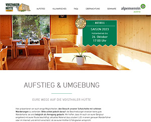 Praxis-Beispiel UD works - Website Voisthaler Hütte