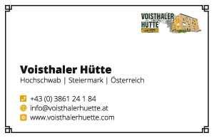 Praxis-Beispiel UD works - Visitenkarte Voisthaler Hütte